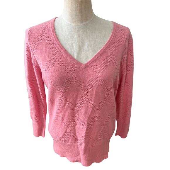 Preview International V Neck Cashmere sweater pink XL - Picture 1 of 6